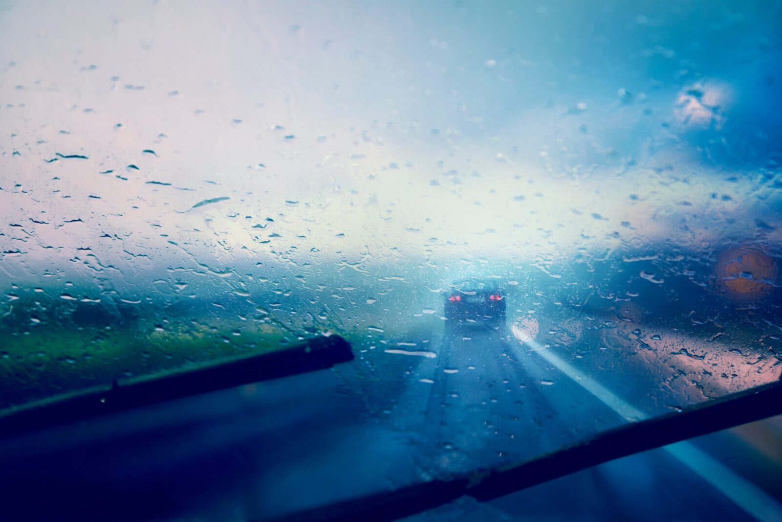 Abstract blurred bad weather vehicle driving